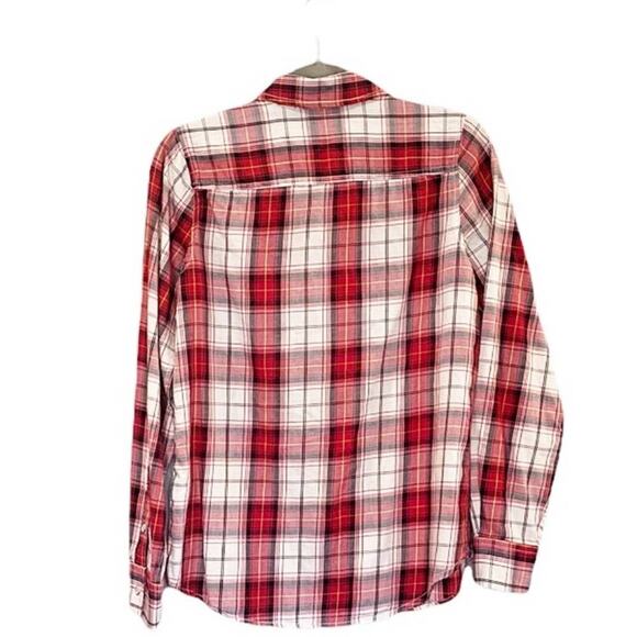 Lucky Brand Red Plaid Pearl Snap Button Down Sz S - Picture 11 of 14